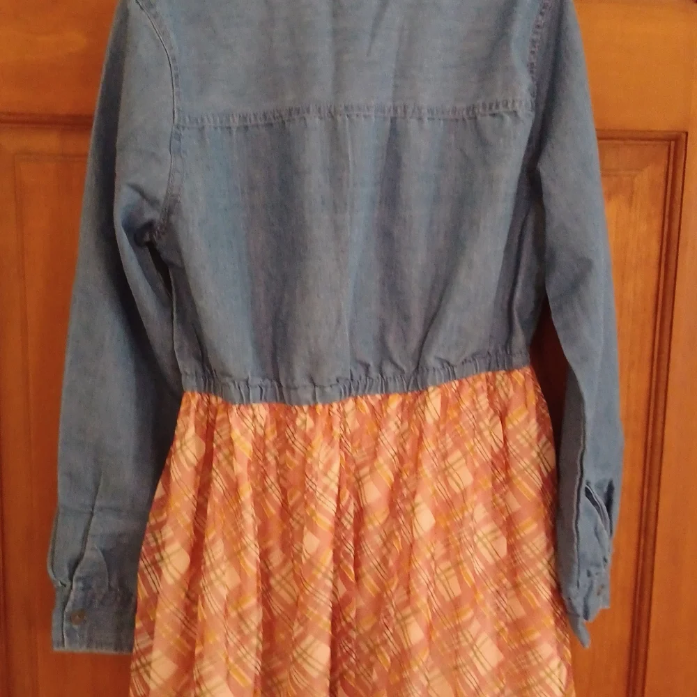 GIRLS DRESS JEAN TOP WITH ATTACHED SKIRT SIZE 14. - Picture 3 of 6